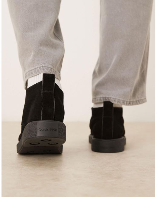 Calvin Klein Calvin klein – schnür-boots aus wildleder in Natural für Herren