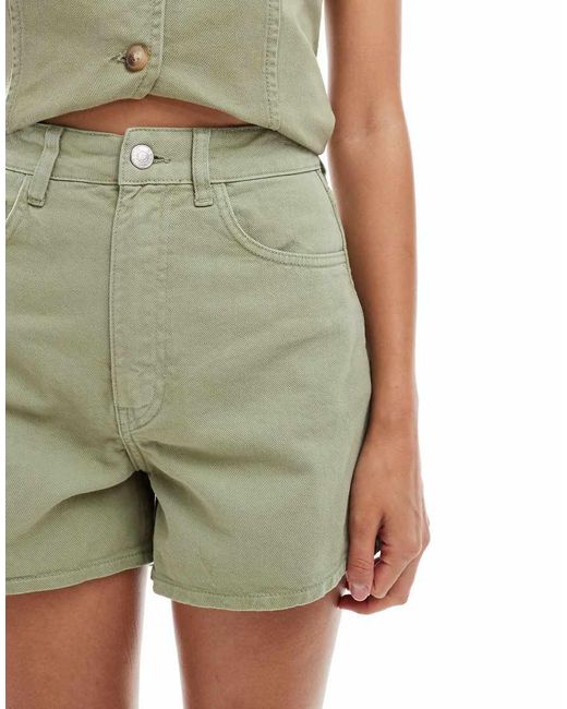 ASOS Green Denim A Line Longer Short