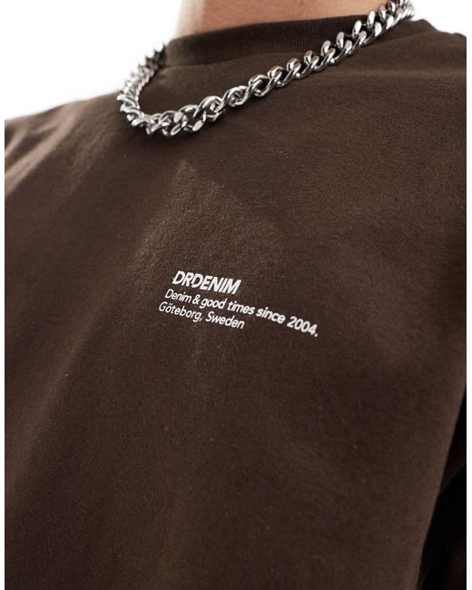Dr. Denim Dr. denim – trooper – locker geschnittenes t-shirt in Brown für Herren