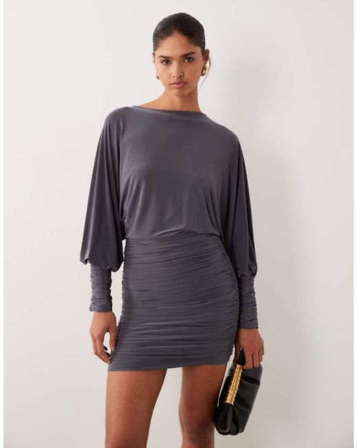 ASOS Blue Slouchy Blouson Mini Dress
