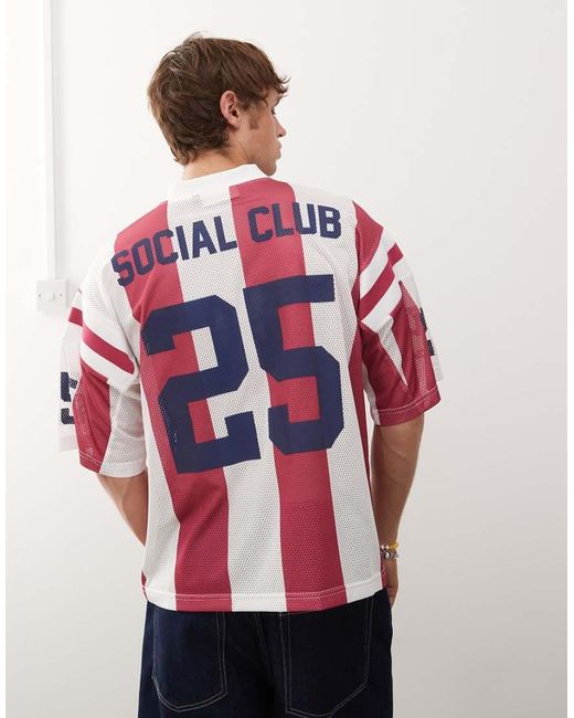 Prohibited Red Kit Football Striped Shirt for men