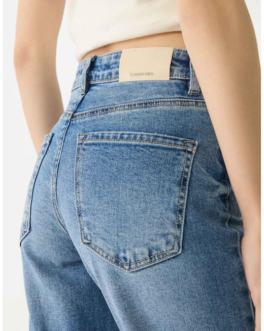 Stradivarius Blue – gerade geschnittene, bequeme jeans