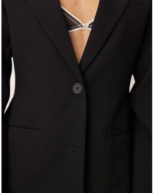 ASOS Black Moulded Hip Blazer