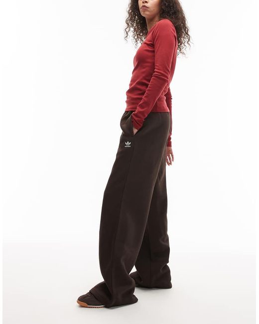 Adidas Originals Red Essential Wide Leg Joggers