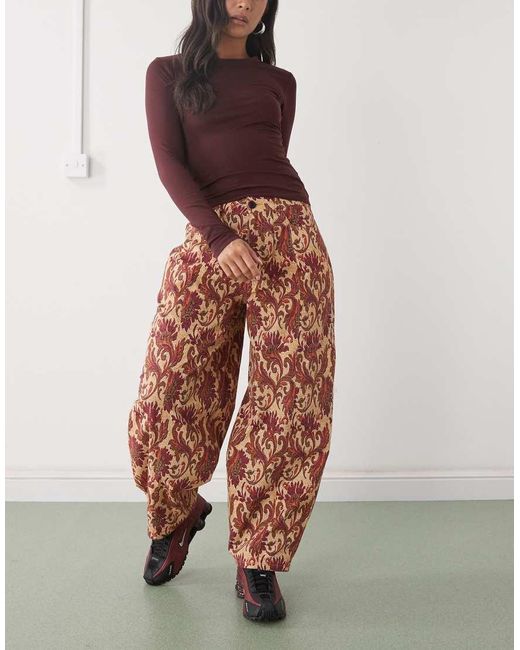 Reclaimed Vintage Multicolor Baggy Barrel Leg Trouser
