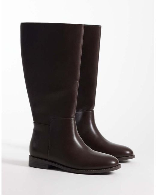 London Rebel Brown Paloma Refined Riding Boots