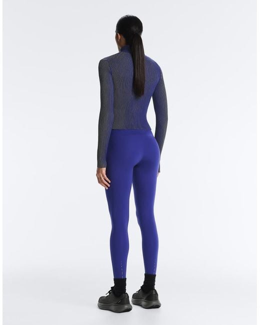 Oysho Blue Fitted Rib-knit Jacket