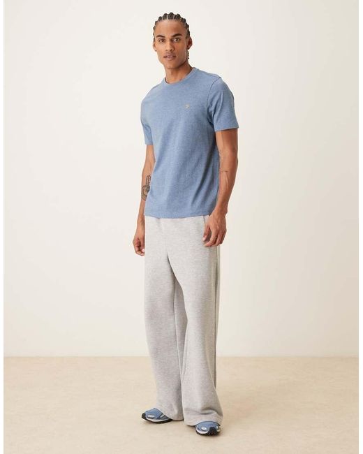 Farah Blue Danny Short Sleeve Regular Fit Logo T-shirt for men