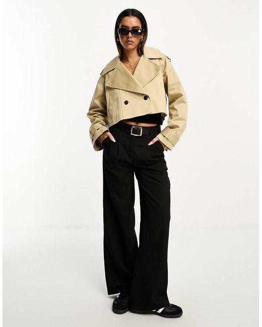 ASOS Natural Cropped Trench Coat