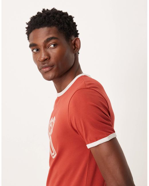 ASOS Red Muscle T-shirt With Chained Graphic for men