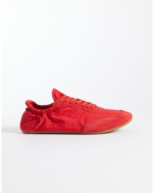 Mango Red Flat Trainer Pumps