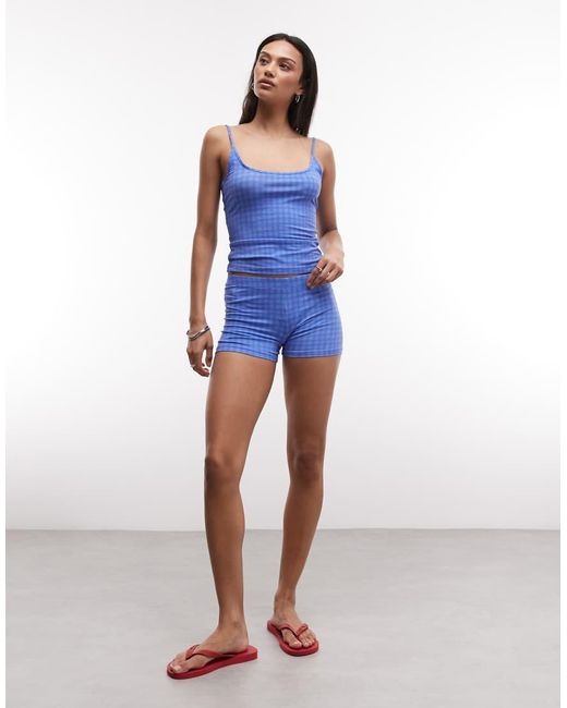 Monki Blue Hotpants Co-ord