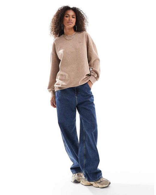 Miss Selfridge Oversized Acid Wash Sweatshirt in Blue Lyst UK