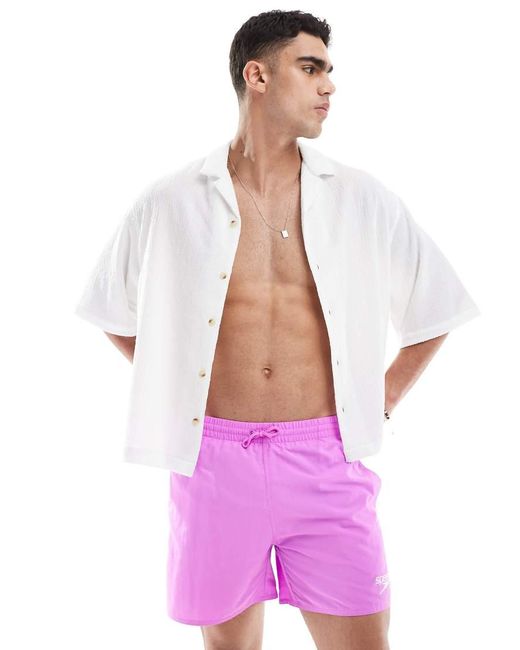 Speedo Pink Swim Shorts Essential 16" Swim Shorts for men
