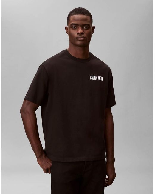 Calvin Klein Black Vertical Logo Graphic T-shirt for men