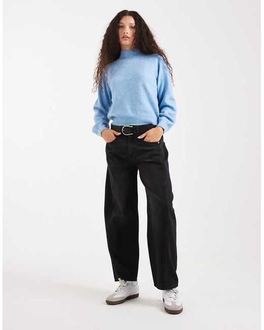 Vero Moda Blue Slouchy High Neck Jumper