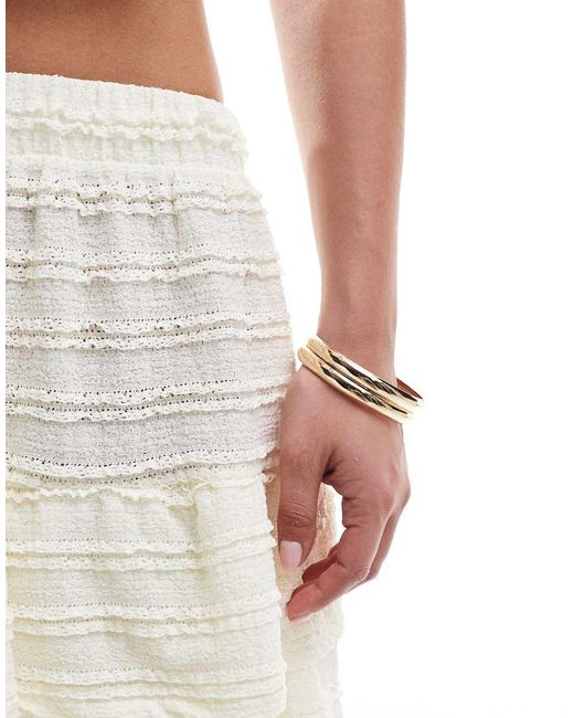 ONLY White Tiered Frill Mini Skirt