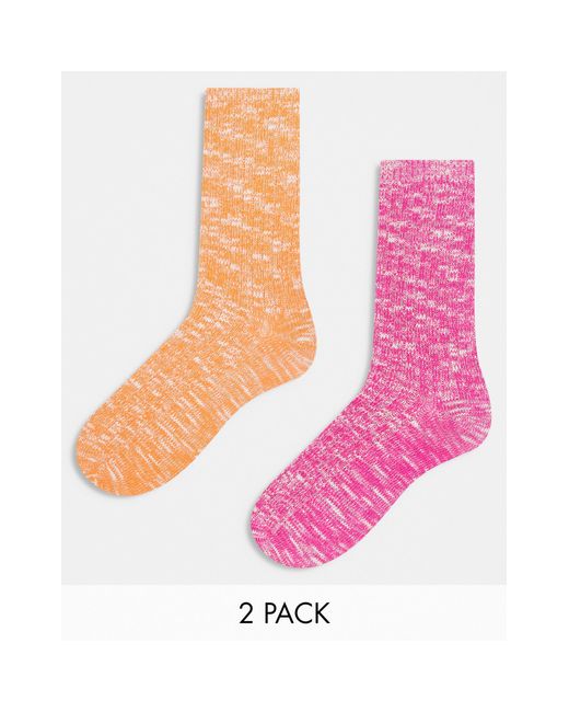 ASOS Pink 2 Pack Neon Twist Sock for men