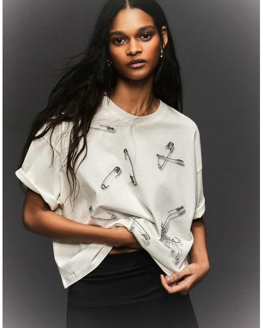 Bershka Black Short Sleeve Print T-Shirt