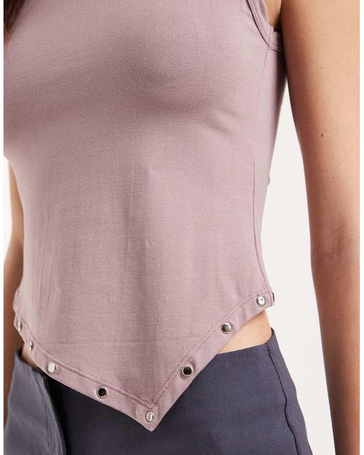 Motel Purple Yetta Double Stud Vest Top
