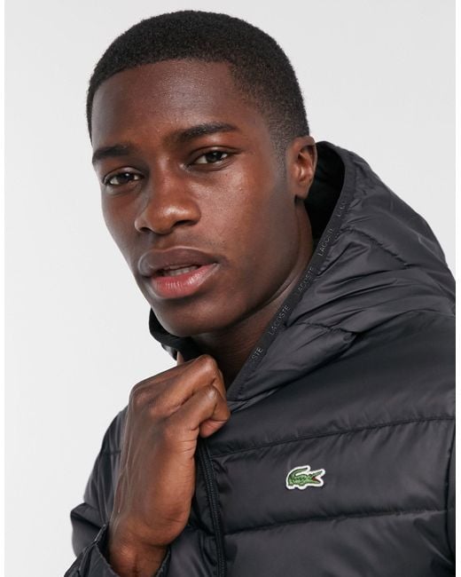 Lacoste Puffer Jacket in Black for Men | Lyst