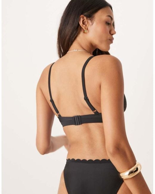 Peek & Beau Brown Fuller Bust Scallop Triangle Bikini Top