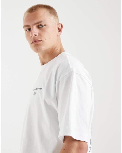 ASOS White Oversized T-shirt With Floral Back Print for men