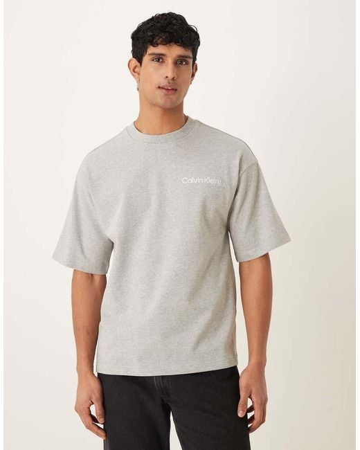 Calvin Klein Gray Cotton Loungewear T-shirt for men