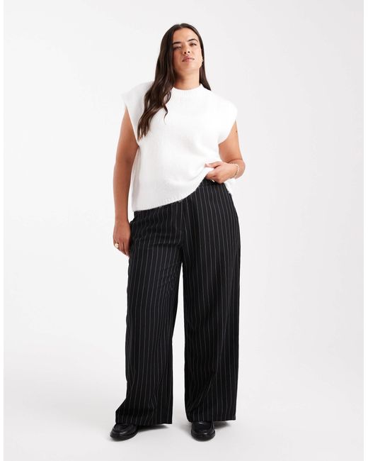 ASOS White Curve Tailored Relaxed Straight Leg Trousers