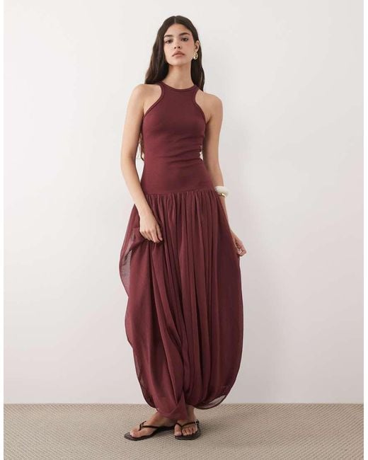 ASOS Red Hybrid Racer Maxi Dress