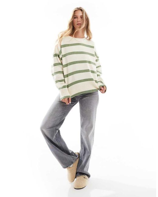 Pull&Bear Green Chenille Knitted Sweater
