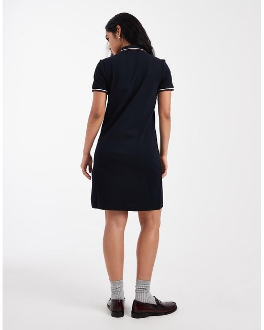 Fred Perry Blue Twin Tipped Logo Polo Shirt Mini Dress