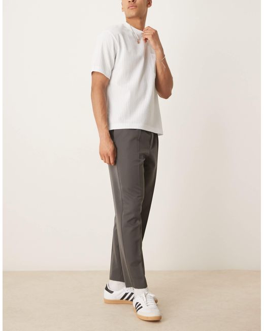 ASOS – elegante, schmal zulaufende hose in Natural für Herren
