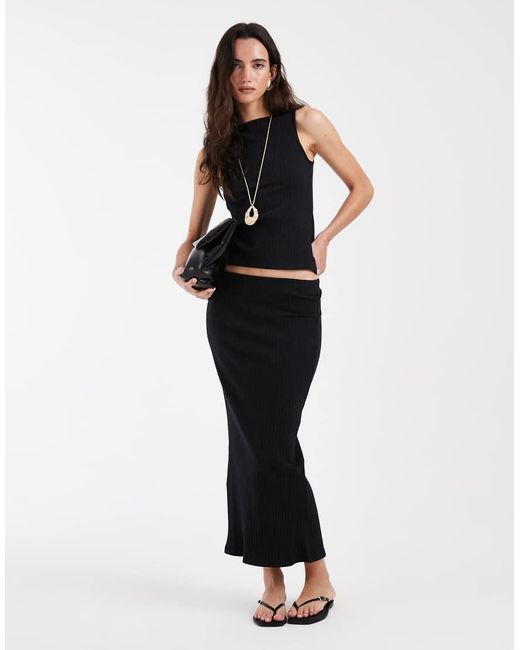 Vero Moda Black Flat Rib Boat Neck Sleeveless Jersey Top