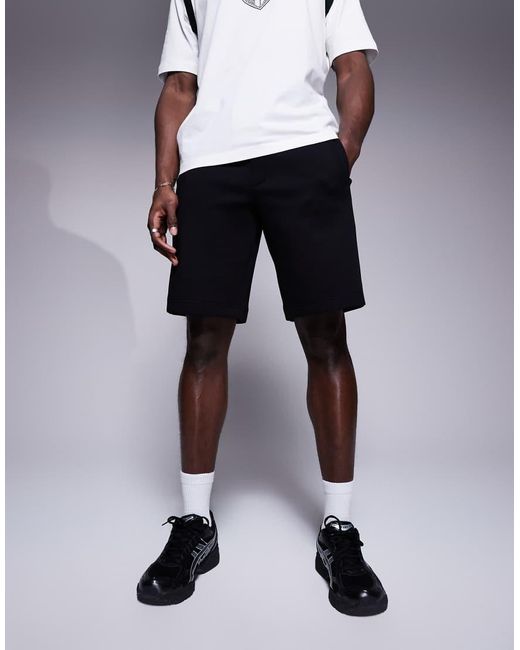 Pantalones Cortos Negros Con Logo De Tejido Estilo Sudadera De ARMANI EXCHANGE de hombre de color Black