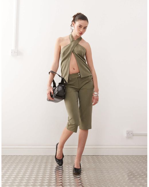 Collusion Gray Tailored Halter Top
