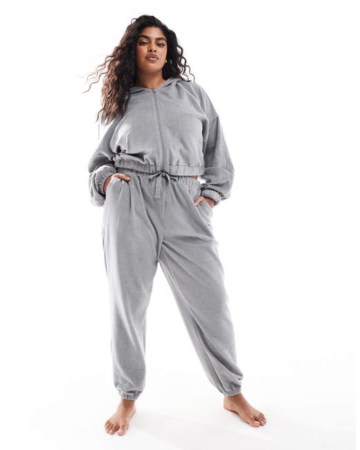 ASOS Gray Asos Design Curve Lounge Mix & Match Fleece jogger