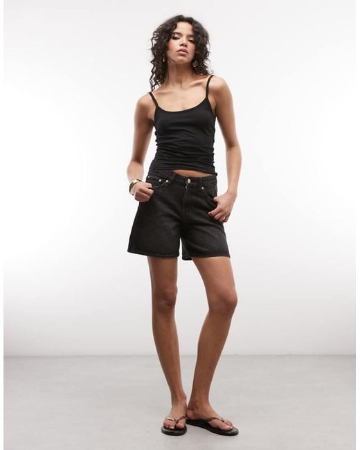 Collusion Black Spaghetti Strap Fitted Vest Top