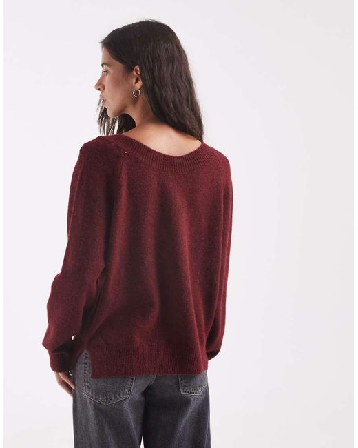 ONLY Red Reversible Knitted Jumper