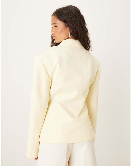 ASOS Natural Linen Blend Cinch Waist Blazer