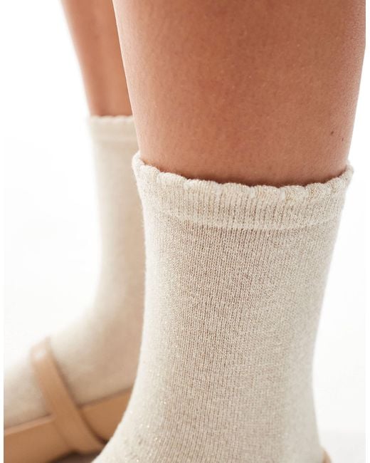 Pieces White Glitter Socks
