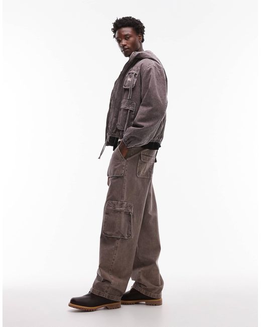 Big t - jean cargo baggy - délavé True Religion pour homme en coloris Brown