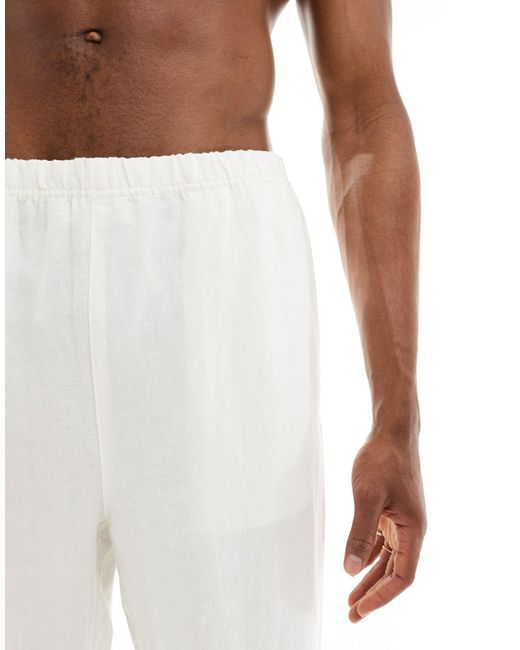Seth - pantalon en lin mélangé - cassé Weekday pour homme en coloris White