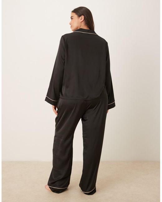 ASOS Black Asos design curve – pyjama aus satin