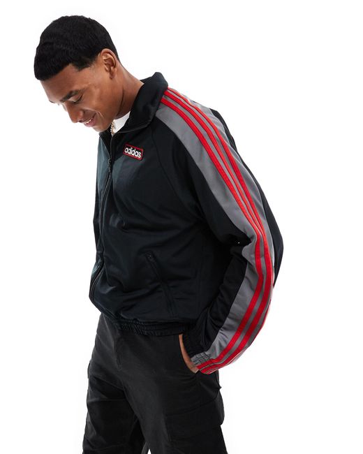 Adidas - adicolor adibreak - giacca della tuta nera e rossa di Adidas Originals in Black da Uomo