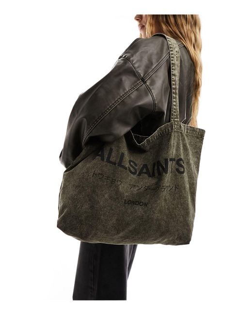 AllSaints Black Underground Acid Tote Bag