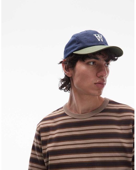 DOUBLE A by WOOD WOOD Blue Aa Cap for men