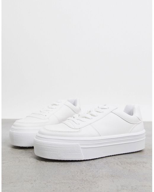 asos white platform trainers