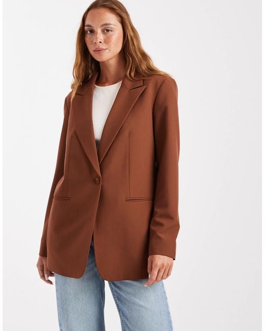 ASOS Brown Tailored Relaxed Blazer