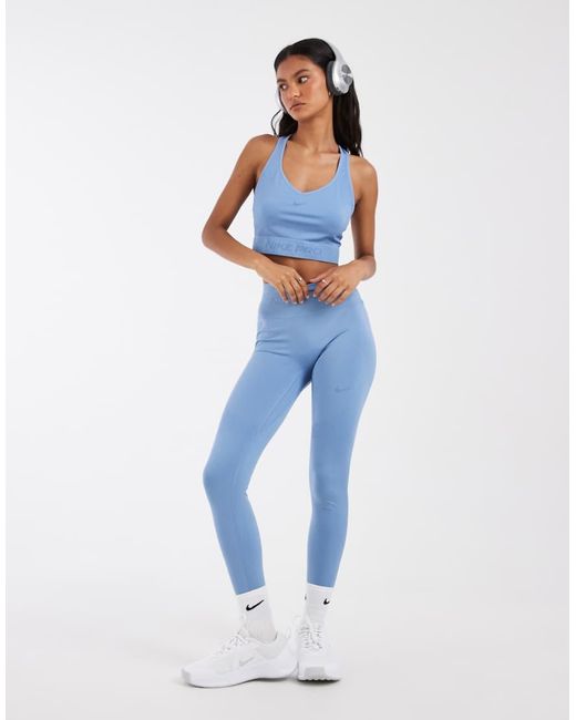 Nike Blue Pro Dri-Fit Seamless Tank Top